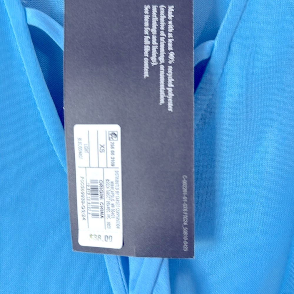 Future Collective Blue Maxi Dress Size XS Front Spilt Long Sleeve V-Neckline - Picture 5 of 9